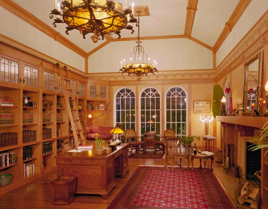 leaded-glass-cabinet-doors-living-room-traditional-with-arch-arched-window-library